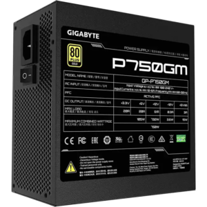 Блок питания Gigabyte GP-P750GM (80 Plus Gold 750W, Modular, Smart Fan, Smart Power Protection, 5 Year Warranty, Power Supply) (750 Вт)