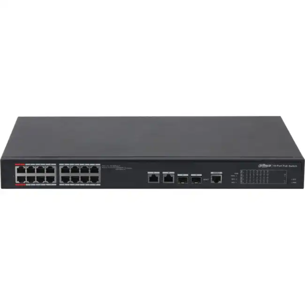 Коммутатор Dahua DH-PFS4218-16ET-240 (100 Base-TX (100 мбит/с), 2 SFP порта)