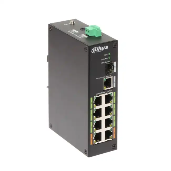 Коммутатор Dahua LR2110-8ET-120 DH-LR2110-8ET-120 (1000 Base-TX (1000 мбит/с), 1 SFP порт)