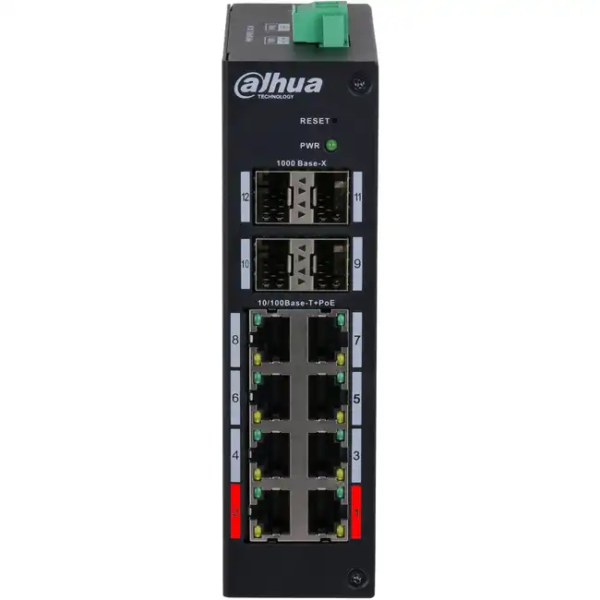 Коммутатор Dahua HS4412-8ET-96 DH-HS4412-8ET-96 (100 Base-T (100 мбит/с), 4 SFP порта)