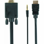 Кабель интерфейсный Cablexpert HDMI m - D-Sub (VGA) m + audio 1,8 м A-HDMI-VGA-03-6 (HDMI - D-SUB (VGA) - MINI JACK 3.5 (output))