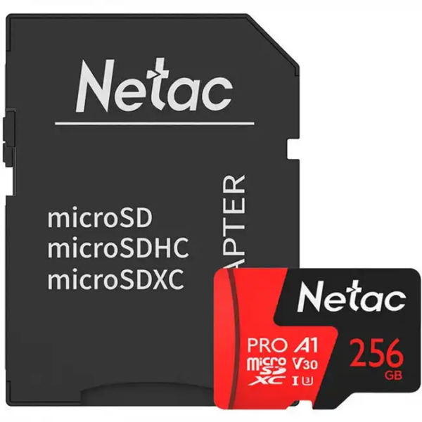 Флеш (Flash) карты Netac P500 Extreme Pro 256GB 100MB/s Class 10 + SD Adapter NT02P500PRO-256G-R (256 ГБ)