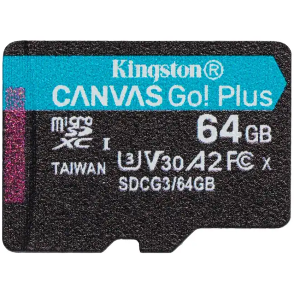 Флеш (Flash) карты Kingston 64GB microSDXC Canvas Go Plus SDCG3/64GBSP (64 ГБ)