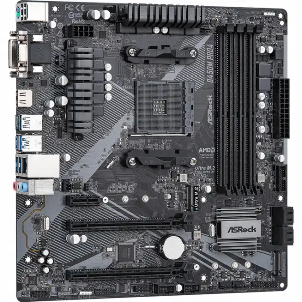 Материнская плата ASRock B450M PRO4 R2.0 (micro-ATX, AMD AM4)