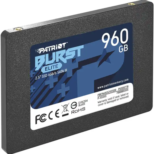 Внутренний жесткий диск Patriot Burst Elite PBE960GS25SSDR (SSD (твердотельные), 960 ГБ, 2.5 дюйма, SATA)