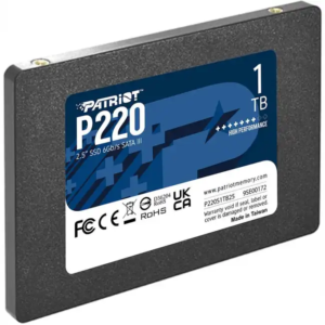 Внутренний жесткий диск Patriot P220 P220S1TB25 (SSD (твердотельные), 1 ТБ, 2.5 дюйма, SATA)