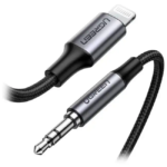 Кабель интерфейсный UGREEN US315 Lightning to 3.5mm Audio Adapter Aluminium Braided (2m) 70862 (MINI JACK 3.5 (output) - Lightning (8pin))