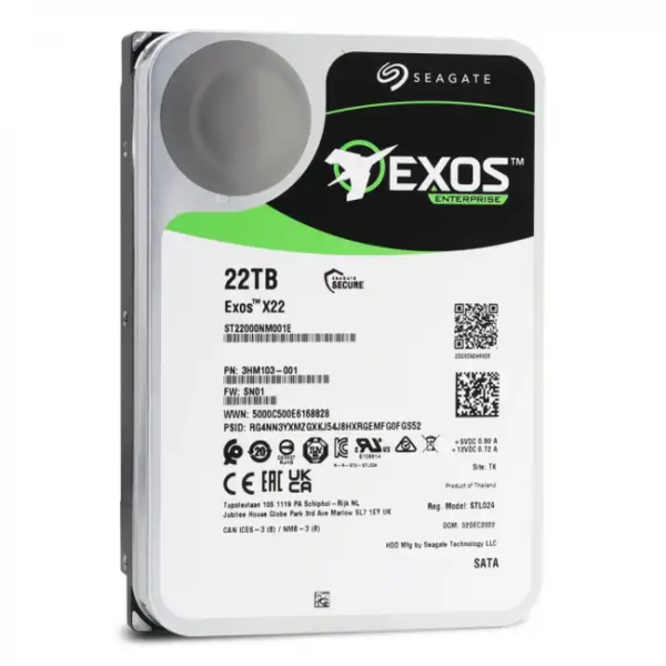 Серверный жесткий диск Seagate Exos X22 ST22000NM001E (3,5 LFF, 22 ТБ, SATA)