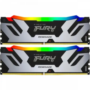 ОЗУ Kingston Fury Renegade Silver RGB KF564C32RSAK2-48 (DIMM, DDR5, 48 Гб (2 x 24 Гб), 6400 МГц)