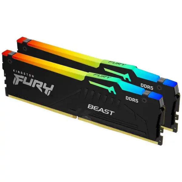 ОЗУ Kingston FURY Beast Black RGB KF556C40BBAK2-32 (DIMM, DDR5, 32 Гб (2 х 16 Гб), 5600 МГц)