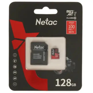 Флеш (Flash) карты Netac microSDXC [NT02P500PRO-128G-R] (128 ГБ)