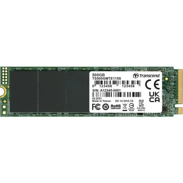 Внутренний жесткий диск Transcend MTE115S TS500GMTE115S (SSD (твердотельные), 500 ГБ, M.2, PCIe)