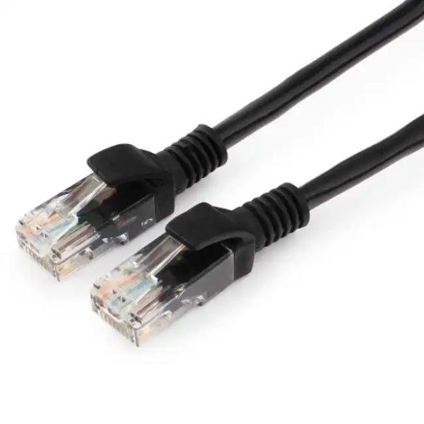 Патч-корд Cablexpert Патч-корд Cablexpert PP10-1M/BK, черный ,Cable Patch cord UTP 5e-Cat 1 m